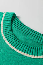 Contrast Detail Drop Shoulder Baggy Sweater