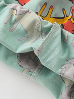 Children's Lion Print Round Neck Tee and Shorts Set