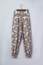 Western Cactus Cowgirl Hat Boot Printed Vintage Drawstring Jogger Pants