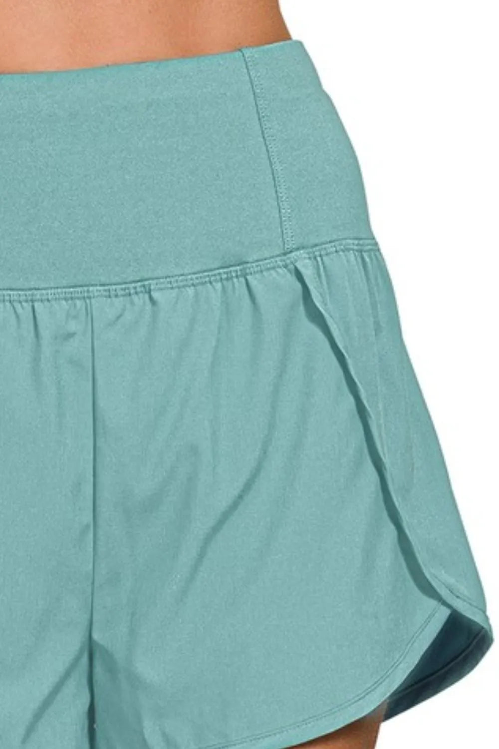 Zenana High Waisted Zippered Back Pocket Running Shorts - Ladyez
