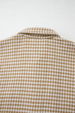 Button DownHoundstooth Color Block Shacket