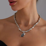 Silver-Plated Minimalist Pendant Necklace