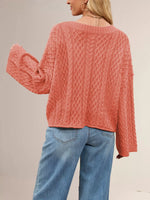 Cable Knit Button-Down Cardigan
