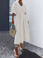 Tie Waist Midi Shirt Dress