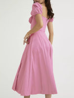 Full Size Slit Short Sleeve Midi Dress Plus Size