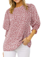 Animal Print Half Sleeve Blouse