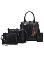 4-Piece PU Leather Bag Set with Tassel Detail - Ladyez