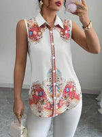 Button Up Sleeveless Shirt