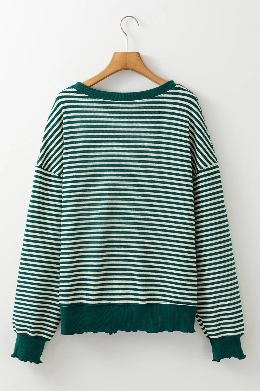 Striped Santa Round Neck Christmas Sweatshirt