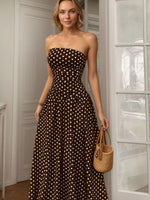 Polka Dot Strapless Maxi Dress