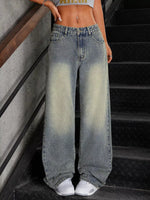 Vintage Wash Wide Leg Jeans