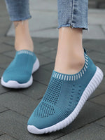 Breathable Mesh Round Toe Slip-Ons - Ladyez