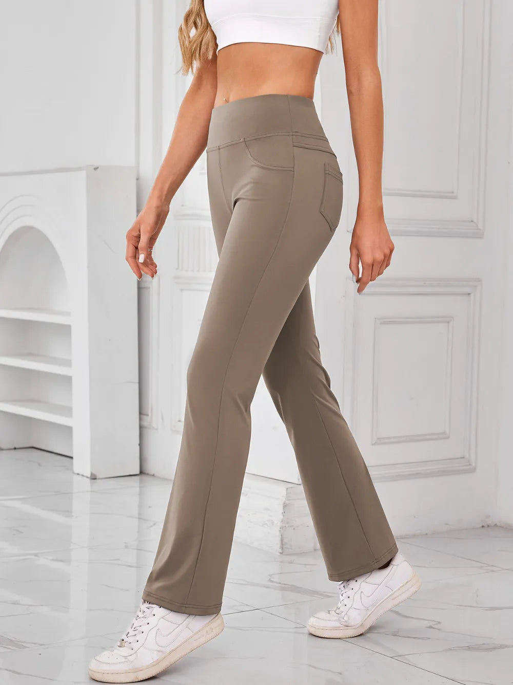 Lovelet High Waist Active Pants with Pockets - Ladyez