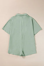 Half Button Collared Neck Romper