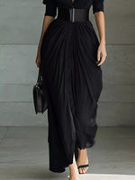 Full Size Button Front Ruched Shirt Maxi Dress Plus Size