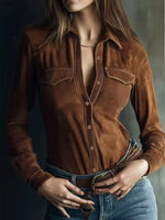 Vintage Button-Down Long Sleeve Shirt