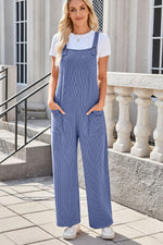 Lovelet Square Neck Wide Strap Overalls with Pockets
