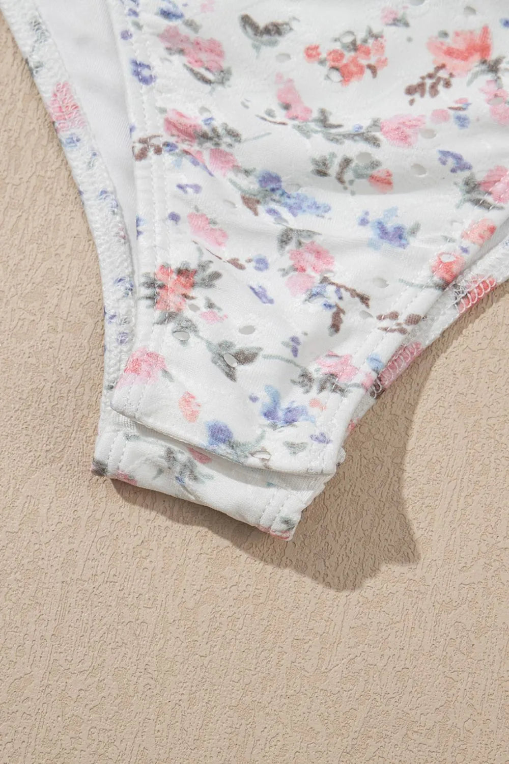 Floral Textured Square Neck Sleeveless Bodysuit - Ladyez