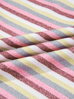 Exposed Seam Color Block Striped Patchwork Loose Henley Sweatshirt