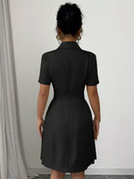 Double-Breasted Pleated Blazer Dress