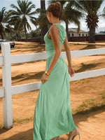 Ruched Sleeveless Maxi Dress - Ladyez