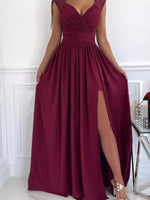 High Slit Lace Detail Maxi Dress