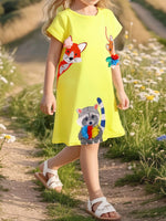 Children's Cartoon Animal Casual Dress