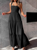 Square Neck Tiered Maxi Dress - Ladyez