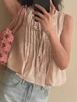Tie-Front Sleeveless Summer Blouse