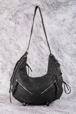 Fame Larger Leather Crescent Shoulder Bag