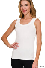 Zenana Melange Rib Tank Top
