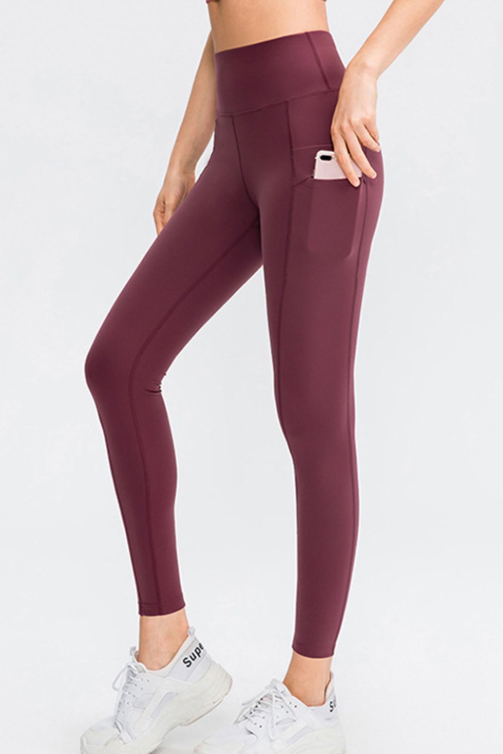 Wide Waistband Slim Fit Long Sports Pants with Pocket - Ladyez