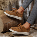 Lace-Up Round Toe Loafers