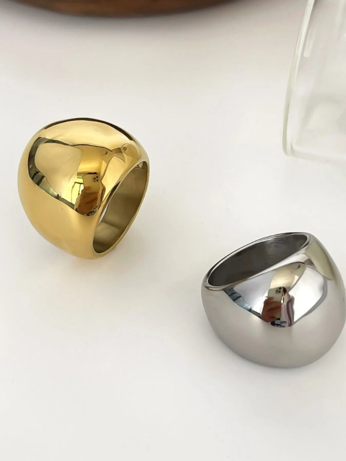 2-Piece Stainless Steel Bubble Shape Ring - Ladyez