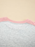 Color Block Long Sleeve Sweatshirt and Shorts Set
