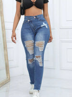 Distressed High-Waisted Jeans