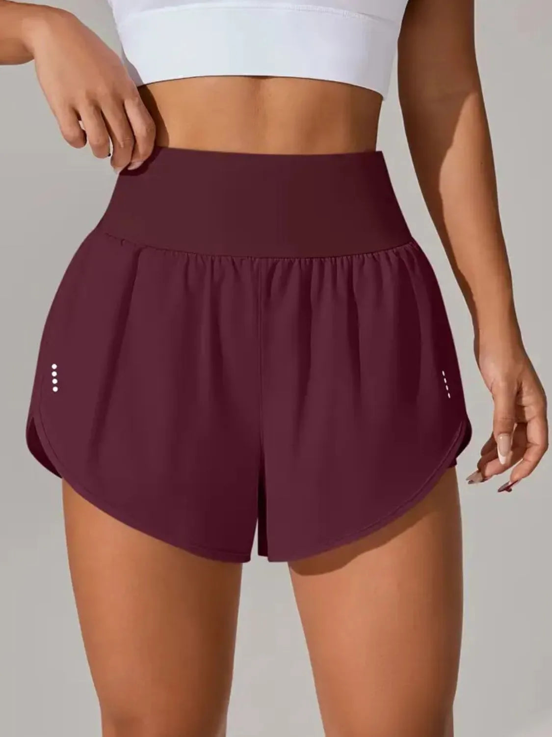 Pocketed High Waist Active Shorts - Ladyez