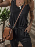 Tie Waist Sleeveless Jogger Jumpsuit