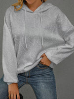 Full Size Embossed Lettering Casual Hoodie Plus Size