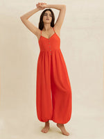 V-Neck Spaghetti Strap Jumpsuit - Ladyez