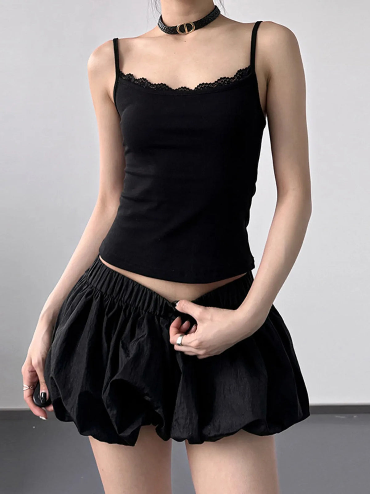 Lace Trim Cami Top - Ladyez