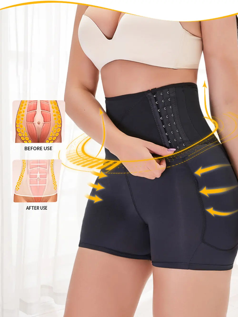 Full Size Hook and eye Shaping Shorts - Ladyez