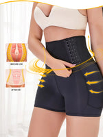 Full Size Hook and eye Shaping Shorts - Ladyez