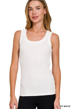 Zenana Melange Rib Tank Top
