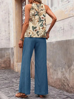 Printed Tank Top and Wide Leg Pants Set - Ladyez