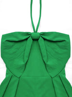Bow Halter Neck Smocked Romper - Ladyez