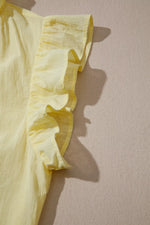 V Neck Ruffle Trim Sleeveless Shift Top