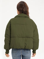 Zip Up Turtleneck Long Sleeve Puffer Jacket