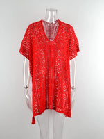 Angel Wings Cutout V-Neck Cover-Up with Tassel - Ladyez