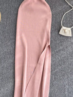Knot Back Sleeveless Knit Bodycon Midi Dres